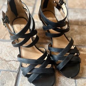 Aldo Strappy Platform Wedge Sandals Slingbacks Black EU37 6,5US